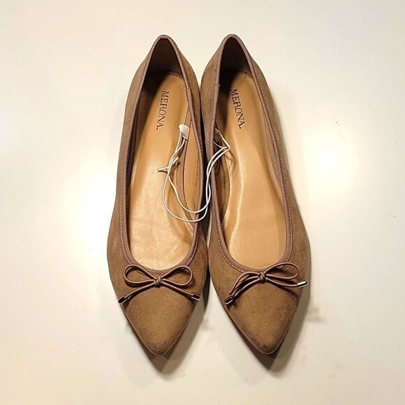 BRAND NEW MERONA POINTED TOE BALLET SUEDE FLATS SHOE - Picture 2 of 16